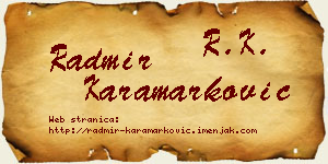 Radmir Karamarković vizit kartica